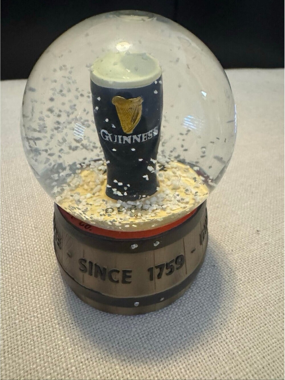 Guinness Pint Snow Globe Dublin Since 1759 Official Merchandise Code 05536 105WH
